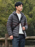 坦博尔轻薄羽绒服男士短款连帽保暖外套TF236209 陨石灰 175 实拍图