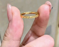 中国黄金（CHINA GOLD）足金戒指女碎碎冰戒指黄金固口素圈指环七夕情人节礼物送女友老婆 碎碎冰戒指 圈号16 1g 实拍图