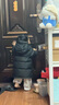 保姆鹅  儿童羽绒服宝宝中长款护脸加厚鸭绒外套防风保暖童装冬装 炭黑 150 实拍图