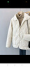 春秋季轻薄款女士新款小棉袄短款纯色翻领薄款外套棉衣女百搭棉服 米白 5XL 建议140-155斤 实拍图
