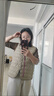 夹棉马甲女轻薄款棉背心马夹坎肩外穿保暖洋气V领无袖外套J763 咖色 4XL （130-145斤） 实拍图