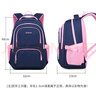 Edison初中生书包大容量多隔层防泼水高中学生简约双肩背包 310-9蓝粉 实拍图