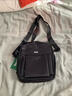 吉普（JEEP）斜挎包男士大容量单肩包通勤商务轻便小背包帆布包中青年休闲挎包 黑色升级侧袋款【大容量+多隔层】 实拍图