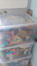 禧天龙塑料衣物收纳箱玩具整理箱55L 透明 3个装 带轮 实拍图
