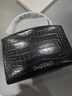 CHARLES&KEITH鳄鱼纹凯莉包手提斜挎婚包包女包生日礼物CK2-50270880-1 Black黑色 S 实拍图