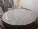 丰舍 餐桌 可变圆桌伸缩折叠实木岩板餐桌椅组合现代轻奢餐桌餐厅饭桌 黑灰色-意大利灰岩板-101皮椅 【1.50米】 一桌6椅 实拍图
