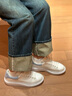H8楚麦昆鞋小白鞋厚底增高鞋2025新款情侣男女休闲莆田鞋子经典板鞋 白色-雾霾蓝【顺丰速发】高品质 42 男码 实拍图