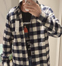 优衣库男女装法兰绒格子衬衫长袖衬衣薄外套25秋冬480772 480772/01乳白色 L 实拍图