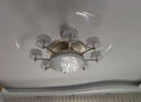 凯萨罗灯客厅吊扇灯现代轻奢隐形风扇灯高端大气一体风扇吊灯水晶灯具Y605 遥控款-48寸大风力-8头-三色光 实拍图