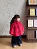 班喜迪女童羽绒服冬装2026新款女宝宝洋气衣服婴幼儿外套儿童冬季小童装 红色 110 充绒量：84g 实拍图