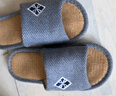 俞兆林亚麻棉麻拖鞋男女条纹轻便简约居家四季拖鞋 YR008 蓝灰 44/45 实拍图