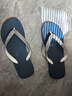 黑玛人字拖男防滑防臭拖鞋外穿休闲沙滩鞋厚底凉拖鞋一脚蹬 深蓝色 41 (265mm) 实拍图