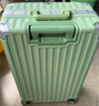 左汀行李箱铝框拉杆箱加厚结实抗压旅行箱登机箱大容量学生密码箱皮箱 牛油果绿 24英寸 ，适合3-5天中途旅行 实拍图