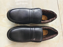 蜻蜓牌真皮男鞋冬季男士皮鞋加绒皮鞋男中年人爸爸鞋老人保暖棉皮鞋软底防滑一脚蹬宽松型二棉鞋中老年人棉鞋 黑色 加绒款 42 实拍图