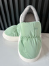 朴西冬季可外穿羽绒布防水包跟女士棉拖鞋室内保暖两穿 薄荷绿 38-39 实拍图