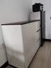 木奉堂全实木餐边柜靠墙一体储物柜客厅收纳柜现代简约橱柜家用置物柜子 100暖白色+胡桃色台丨两门三抽【包送装】 实拍图