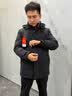 罗蒙（ROMON）鹅绒中长款可拆卸连帽加厚羽绒服男士冬季中青年保暖防风极寒外套 虾青 L (175) （适合120-135斤） 实拍图