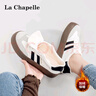 拉夏贝尔（La Chapelle）女鞋冬季德训鞋厚底百搭板鞋加绒可选棉鞋子女 白黑-加绒款 38 实拍图