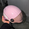 野马（YEMA）3C认证359S电动摩托车头盔男女夏季防晒半盔四季通用安全帽新国标 桃粉花+咖短 实拍图