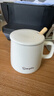 传旗陶瓷马克杯带勺盖咖啡杯牛奶杯早餐杯办公杯男女茶杯描金白400ml 实拍图