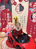 星辰皓兰博基尼儿童电动车四轮玩具可坐人小孩宝宝婴儿遥控汽车闪电SIAN 红色四驱+遥控+摇摆+皮座+软轮 实拍图
