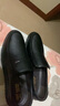 蜻蜓牌【100%全牛皮】男士皮鞋商务休闲真皮防滑软底软面中老年爸爸鞋真皮透气套脚舒适耐磨真皮百搭鞋子 黑色 44 实拍图