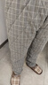 美标三层加厚夹棉纯棉情侣睡衣秋冬新款套装女男士格子全棉保暖家居服 深灰（三层加厚夹棉） 2XL 实拍图