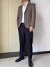 杰逊斯西装外套男春秋季2025新款青年修身职业上班商务男士休闲西服套装 咖啡色（单件西装） XL（120-135斤） 实拍图