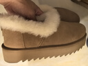 UGG秋季女士茸茸毛鞋领厚底懒人毛毛鞋 1166733CHE|栗色 39 实拍图