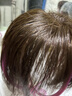 瑞贝卡（Rebecca）假发女100%真人发丝遮白发假发片增加发量空气刘海隐形头顶补发片 空气刘海 深棕色 25cm 机制工艺 实拍图