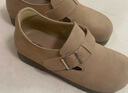 ZHR勃肯鞋女真牛皮通勤一脚蹬鞋子女休闲百搭单鞋女 AB55 卡其色 36  实拍图