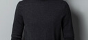 恒源祥100%羊毛衫男精纺可机洗毛衣半高领针织打底衫 黑灰 L (175)  实拍图
