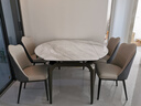 伊信家具（YISIGN）小户型天然微晶石可伸缩餐桌圆桌新款高端家用大理石餐桌椅组合 1.2伸缩餐桌+天然微晶石 实拍图