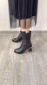 富贵鸟女鞋真皮中筒靴女新款加绒粗跟短靴子女秋季妈妈鞋高跟鞋马丁靴女 黑色（单里）跟高6cm 37 实拍图