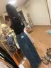 Olrain欧芮儿纯色坑条长袖T恤女春冬新款修身显瘦上衣内搭打底衫 黑色 M 实拍图