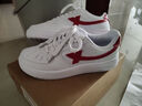 特步女鞋夏新款休闲板鞋女空军一号简约运动休闲低帮百搭舒适小白鞋 新白色/挑战红 36 实拍图