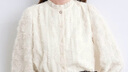 百图betu女装冬季新款衬衫木耳领蕾丝拼接磨毛保暖衬衫2410T59 浅杏色 M 实拍图