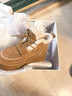百丽（Belle）姜饼屋毛球挂饰雪地靴女冬季增高加绒保暖棉鞋F2Y1DDD5 棕色-毛里【沈羽洁推荐】 34 (220mm) 实拍图