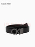 Calvin KleinJeans男士真皮商务休闲ck双面金属字母带头牛皮革腰带皮带礼物 003-太空黑 95cm 实拍图