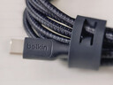 贝尔金（BELKIN）双Type-C数据线 240W快充 CtoC电源线 苹果电脑MacBook 480Mbps快传 2米编织款 黑色 CAB025 实拍图