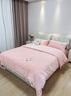 雅鹿刺绣牛奶绒四件套珊瑚绒被套床单单双人学生宿舍被罩床笠床上用品 轻羽-中国红【暖绒温眠】 1.8m 床单款 四件套-被套200*230cm 实拍图