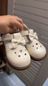 牧童女宝宝公主学步鞋春秋款甜美婴幼儿防滑软底小皮鞋 牛乳白 25码 实拍图
