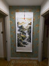 名人字画招财山水画靠山图国画客厅办公室装饰画中堂玄关走廊挂画竖幅卷轴 富水流长 卷轴180*80CM 实拍图