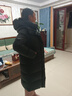 艾莱依鹅绒服女款U型枕长款连帽加厚保暖冬外套 炭黑M 实拍图