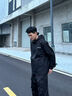 真维斯（Jeanswest）外套男士秋冬季夹棉加厚保暖登山宽松连帽青少年夹克防风上衣服 727黑色 XL （建议140-165斤） 实拍图