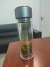 【京东物流】高硼硅双层玻璃杯大容量泡茶杯耐高温加厚水杯茶杯 隐形提环银色玻璃杯 300ml 1只 实拍图