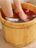 川池 泡脚桶木桶家用洗脚桶过膝加热恒温桶送父母泡脚足浴实木泡脚桶 25大号双边【穴位+盖+艾+误差 2cm 实拍图
