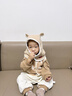 BabyWatch婴儿帽子秋冬宝宝新生儿外出帽子婴幼儿保暖防风护耳帽加厚摇粒绒 小熊帽-米色【A类标准丨围脖一体帽】 0-3周岁 实拍图