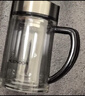 希诺（HEENOOR）抗菌玻璃杯双层高档办公水杯男2025新款带手柄泡茶杯子XN-9321KT 实拍图