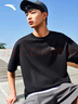 安踏（ANTA）【快干棉】T恤男女同款2025夏季情侣吸湿排汗LOGO宽松休闲短袖t恤 【小logo】基础黑8125-6 3XL /男190 实拍图